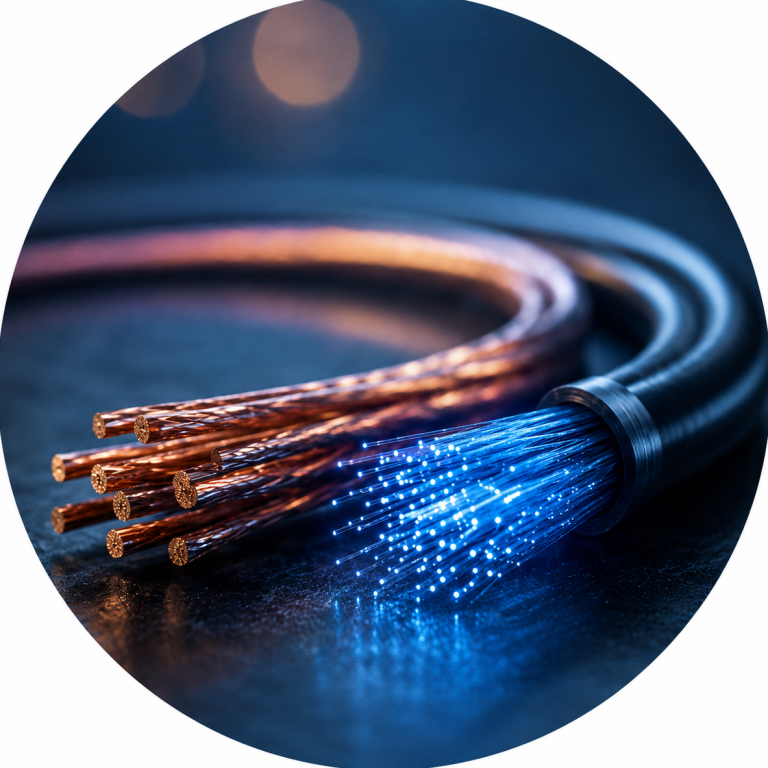 Netzmontage für Glasfaser- und Kupfernetze | MBM Network Services GmbH Glasfaser- und Kupferkabel im Bereich Netzmontage und Telekommunikation – professionelle Infrastruktur für moderne Datennetze.